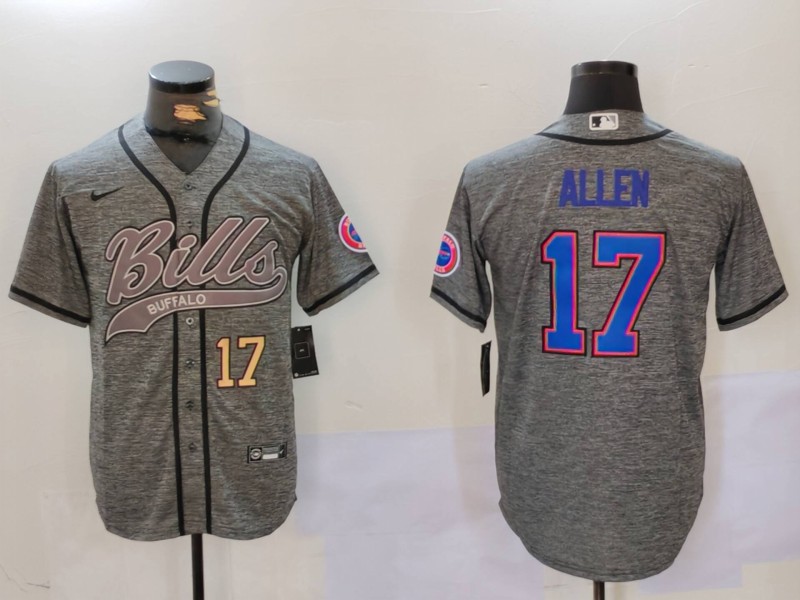 Men Buffalo Bills #17 Allen Grey Joint Name 2024 Nike Limited NFL Jersey style 9125
